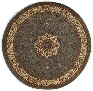 Индийский круглый ковер, размер 304x304 см, ручная работа