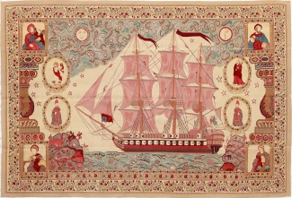 Гобелен с Морской тематикой, размер 185x275 см, ручная работа