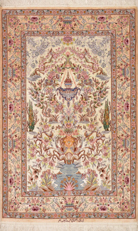 Ковер Исфахан, размер 108x167 см, ручная работа