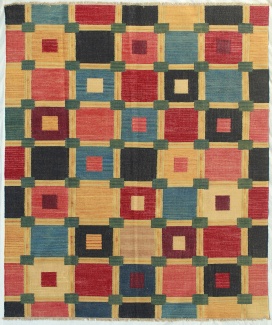 Шерстяной килим, размер 254x300 см, ручная работа