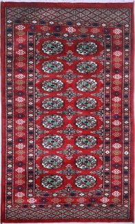 Ковер с туркменским дизайном, размер 75x124 см, ручная работа