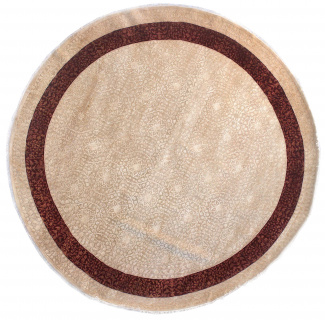 Индийский круглый ковер, размер 306x306 см, ручная работа