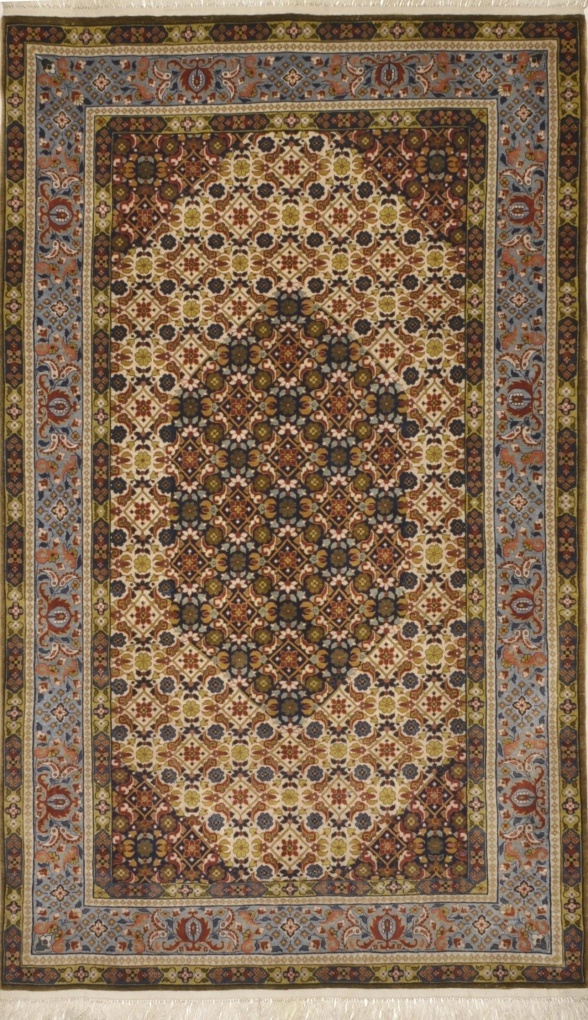 Персидский ковер Кум, размер 92x156 см, ручная работа