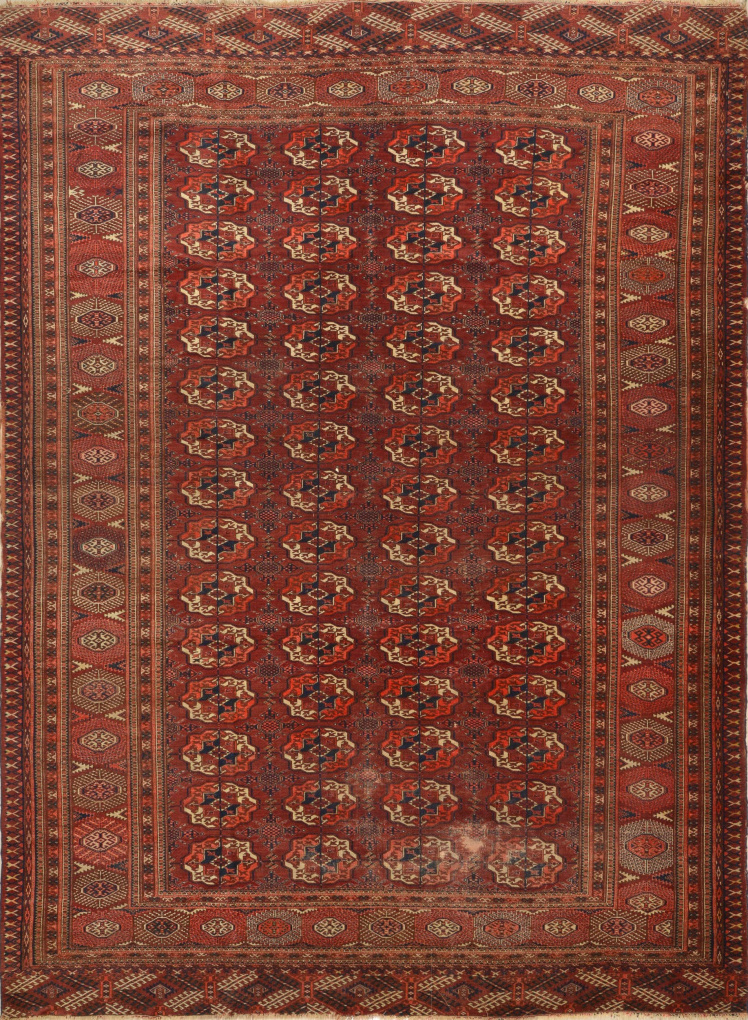Антикварный ковер Текке, размер 240x330 см, ручная работа