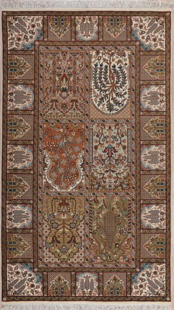 Ковер Райский сад, размер 96x163 см, ручная работа