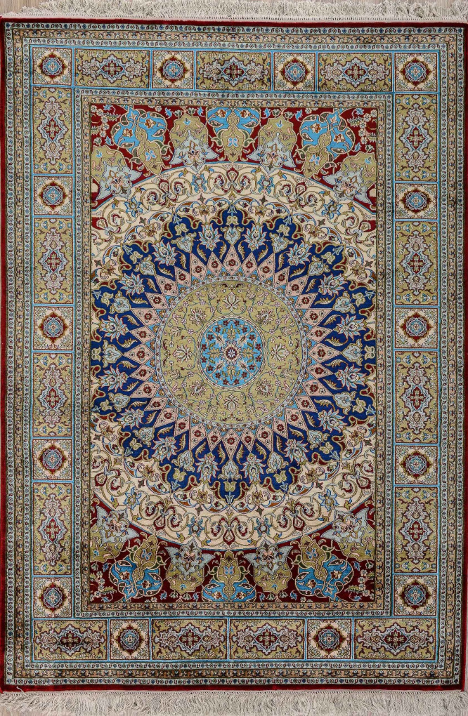 Кашмирский ковер Гомбад, размер 124x178 см, 