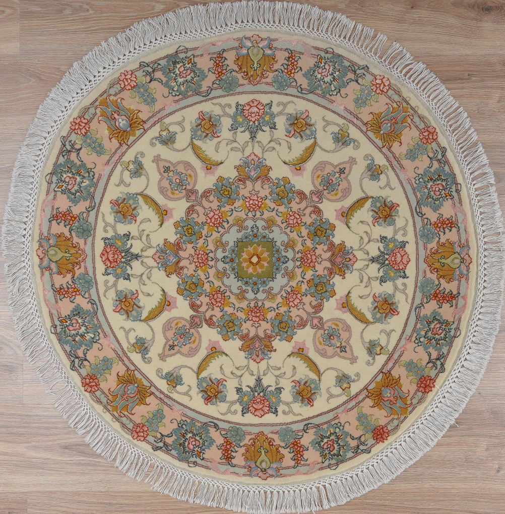 Круглый ковер Табриз, размер 102x102 см, ручная работа