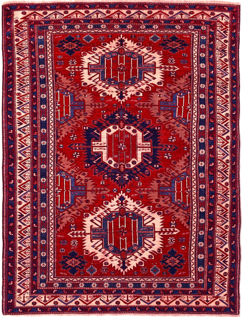 Антикварный Ширван, размер 140x185 см, ручная работа