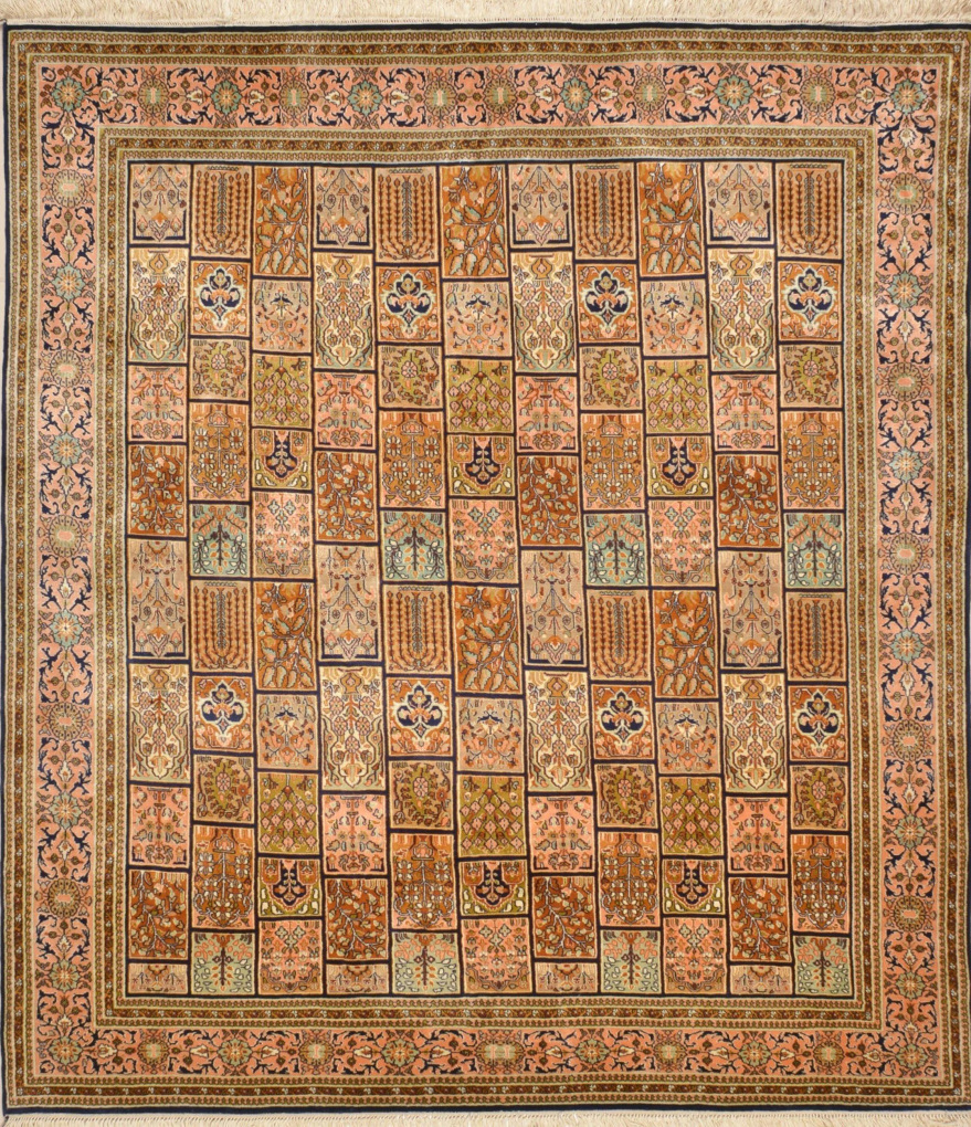 Кашмирский ковер Хешти, размер 151x170 см, ручная работа