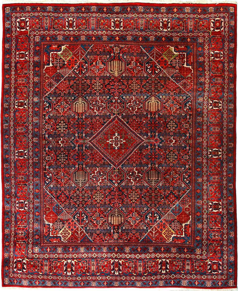 Антикварный ковер Меймех, размер 334x403 см, ручная работа