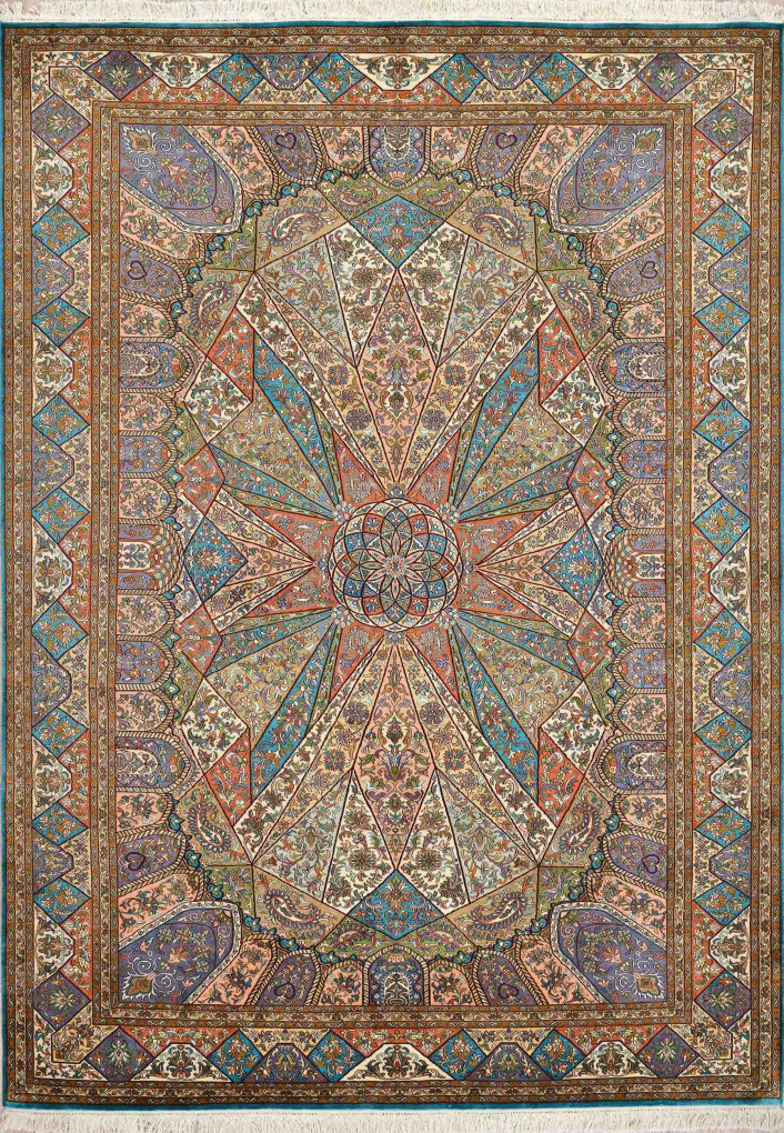 Кашмирский ковер Гомбад, размер 185x265 см, 