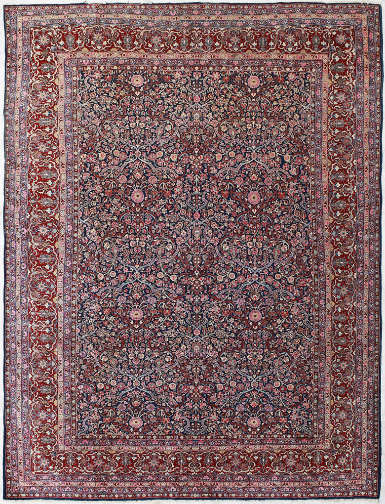 Антикварный Кашан, размер 317x404 см, ручная работа