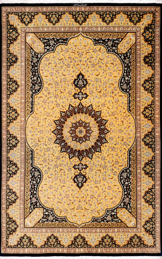 Иранский ковер Кум , размер 130x200 см, ручная работа