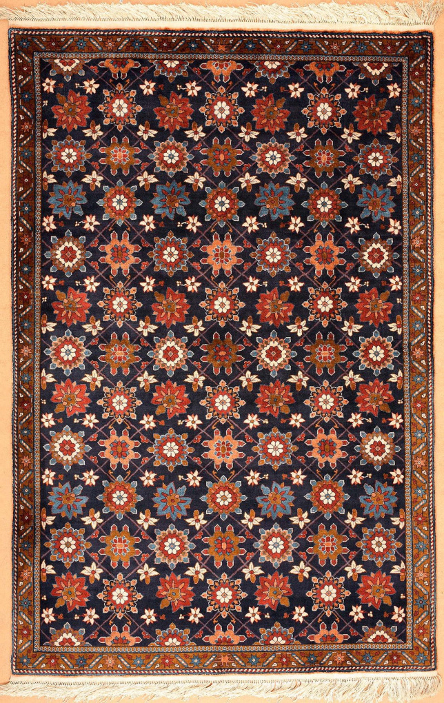 Шелковый ковер, размер 102x156 см, ручная работа