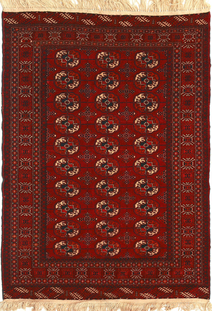 Антикварный ковер Текке , размер 132x180 см, ручная работа